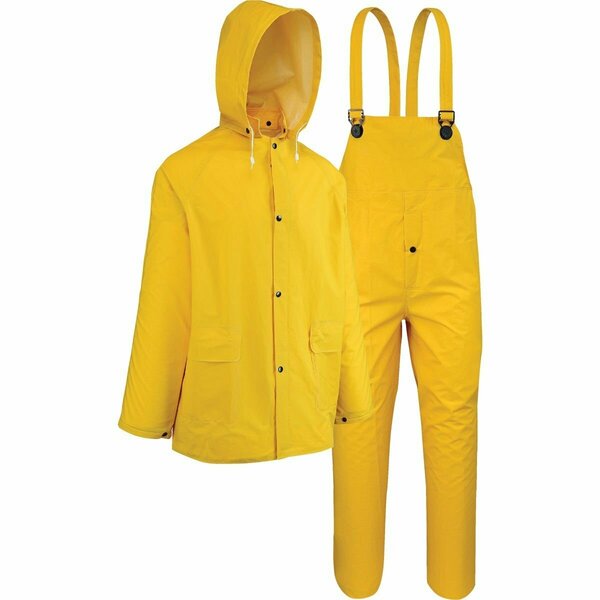 West Chester Protective Gear Protective Gear Large 3-Piece Yellow PVC Rain Suit 44035/L